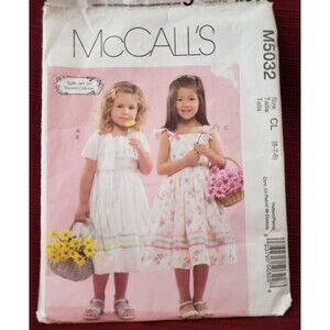 Sewing Pattern, McCall's M5032, Girl Jacket Dress Loose-Fitting, Size 6, 7, 8